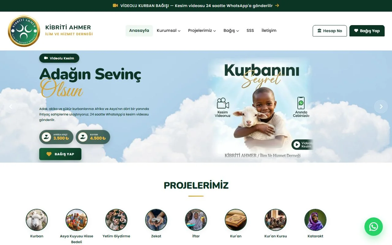 Kibriti Ahmer Derneği ekran görüntüsü